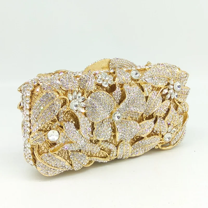 Женский клатч с кристаллами в металлической коробке для свадьбы|party clutch|rhinestone