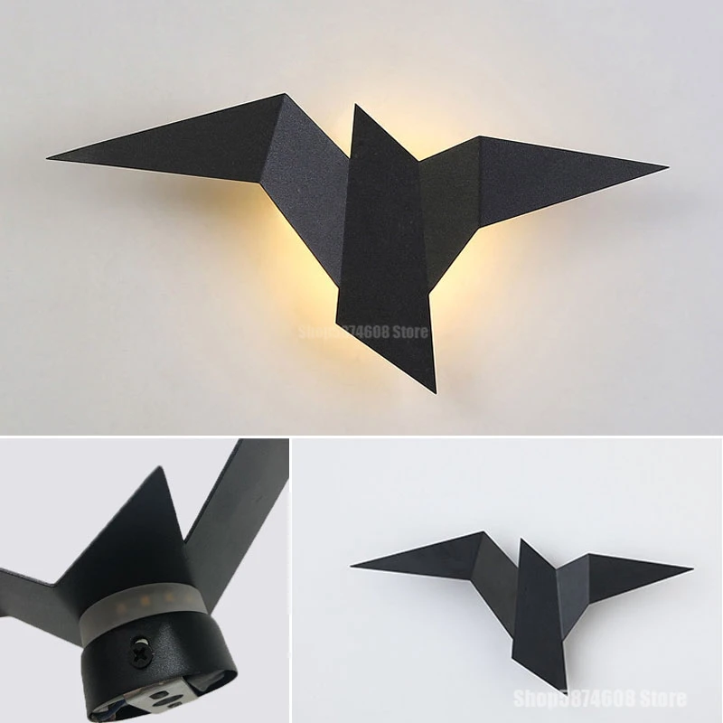 Современная металлическая настенная лампа в виде птицы настенные светильники
