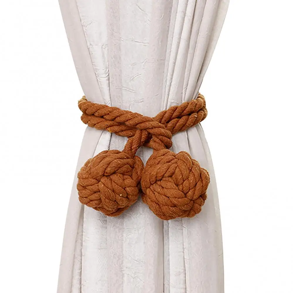 

2Pcs Simple Curtain Tie Ropes Tiebacks Hanging Ball Buckles Holders Home Decor