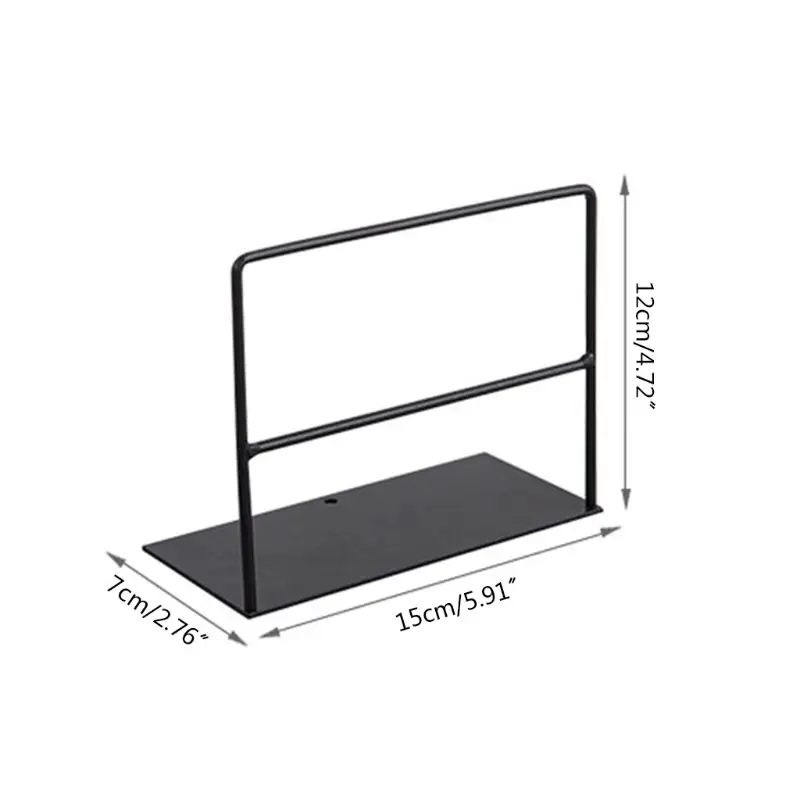 

1 Pair Wrought Iron Bookends Book Support Simple Desktop Office Magazine Organizer Stand Shelf Holder