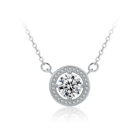 

925 silver necklace clavicle chain pendant female Japan and South Korea birthday simple diamond zircon love silver neck jewelry