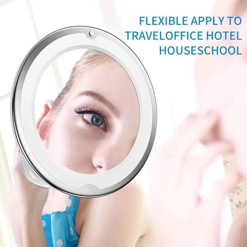 Гибкий светодиодный зеркало для макияжа с вращением на 360 градусов бритья