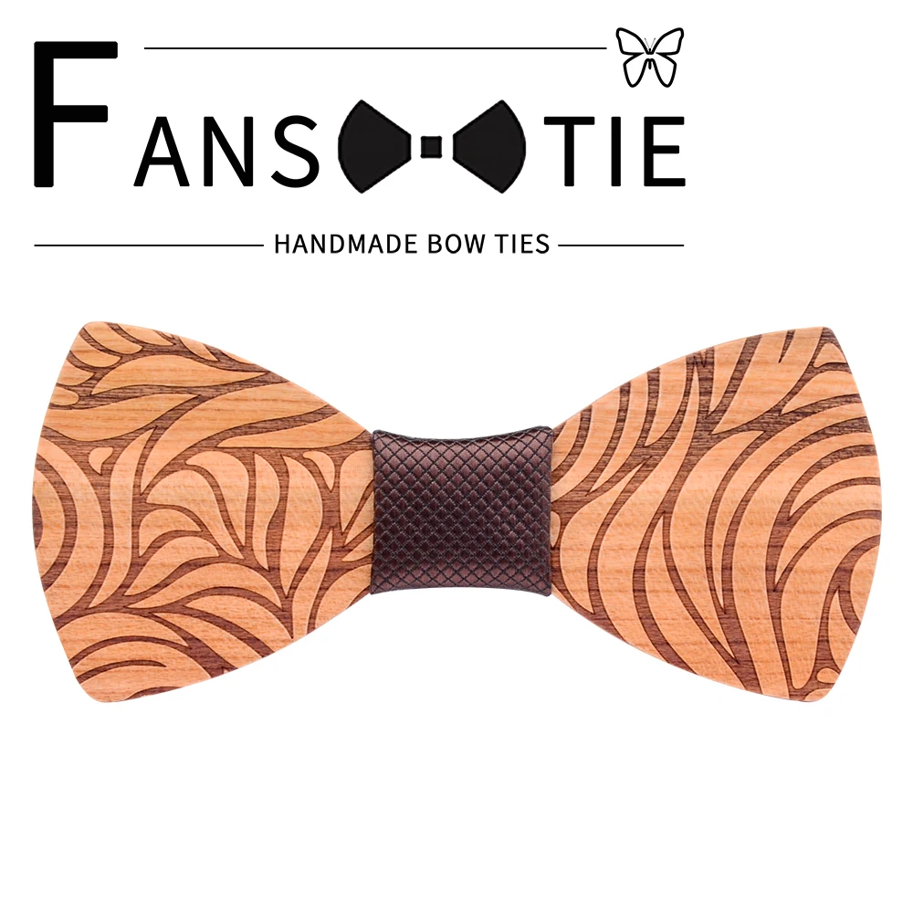 Модный цветочный Мужской деревянный галстук-бабочка искусственная кожа