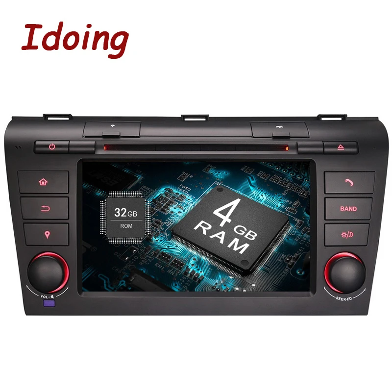 Idoing 2Din Android9.0 автомобильный DVD мультимедийный радио плеер для Mazda 3 рулевое колесо