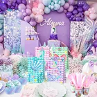 12 шт. русалки для девочек вечерние украшения милое одеяло хвост русалки Подарочные сумки конфеты в упаковке в комплекте с набором подходящих сумок с русалочкой День рождения вечерние деко подарка на празднование в честь будущего рождения ребенка