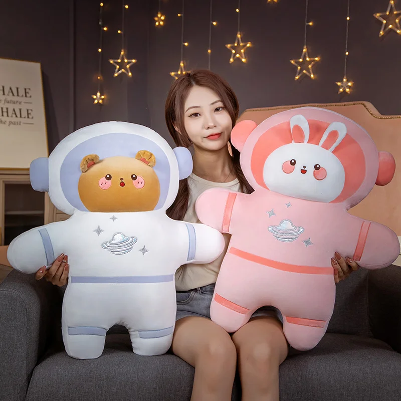 

45/65cm little bear plush toy transforms into astronaut pillow space pink rabbit creative gift for children Juguetes de peluche