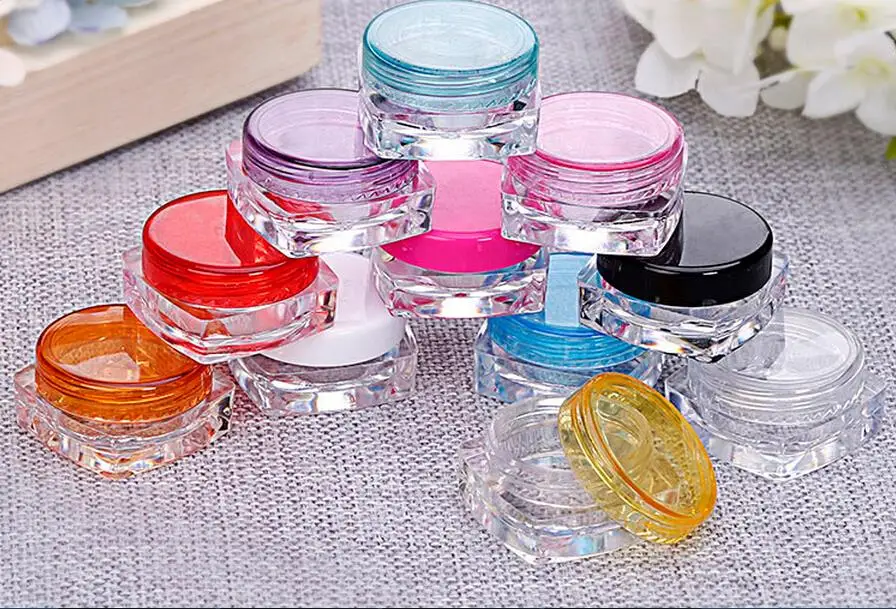 

10 Pcs Beauty Plastic Refillable Bottles Cream Jar Cosmetic Container Empty Eyeshadow Makeup Face Cream Lip Balm Pot 3g