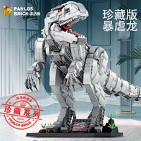 panlos 611002 dinosaur indominus rex assembly model grey despotic dragon building blocks brick toys kids gift set