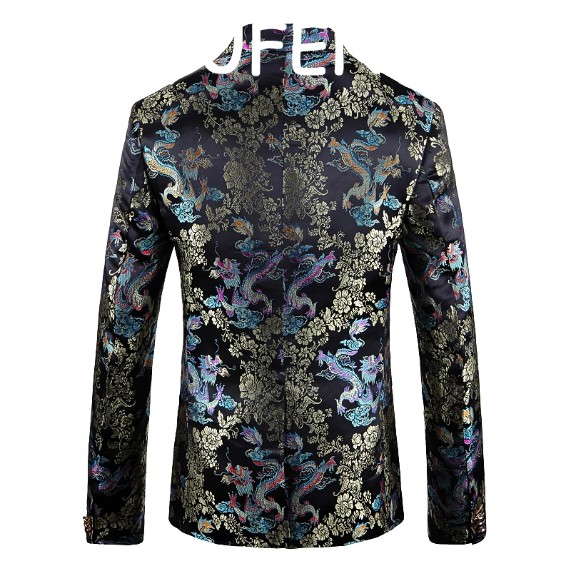 

Plus Size Men's floral Slim suit Personality men's cool small suit nightclub male singer stage the host dress wear