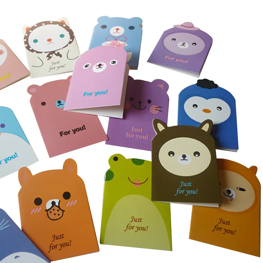 50 шт./лот Корейская Милая мультяшная животная бумажная открытка Kawaii
