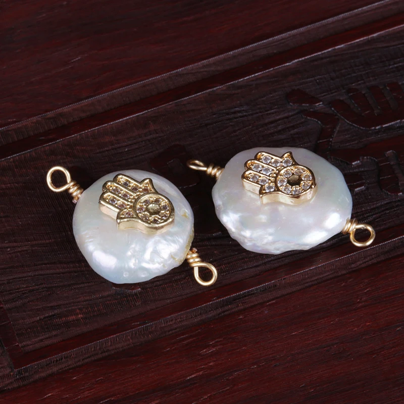 Оранжевые вставки из кубиков циркона золото защитный амулет рука Фатимы защита