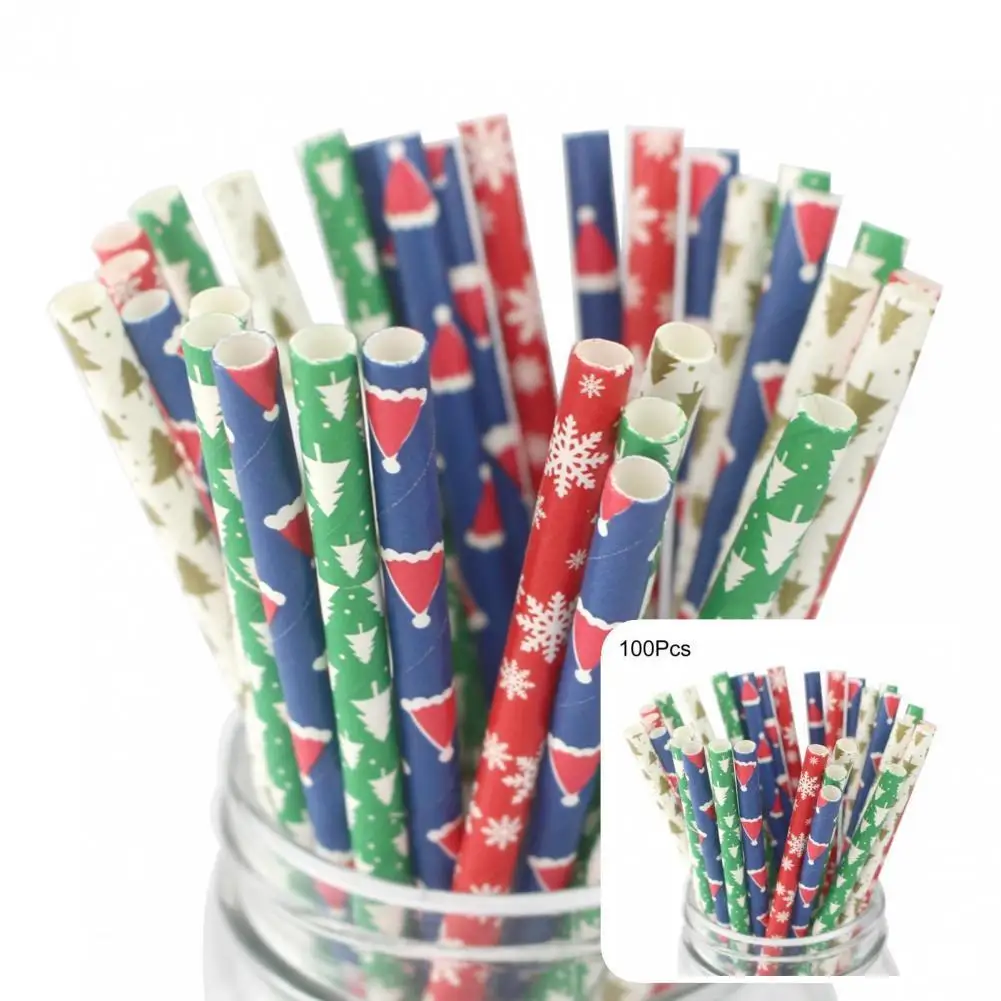 

100Pcs/Set Convenient Water Straw Safe Easy to Use Drink Straw Delicate Colorful Water Straw for Party Drink Straw