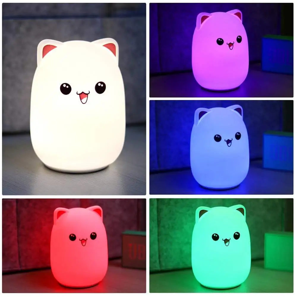 Детский Ночной светильник светодиодный силиконовая лампа медведь для детей USB