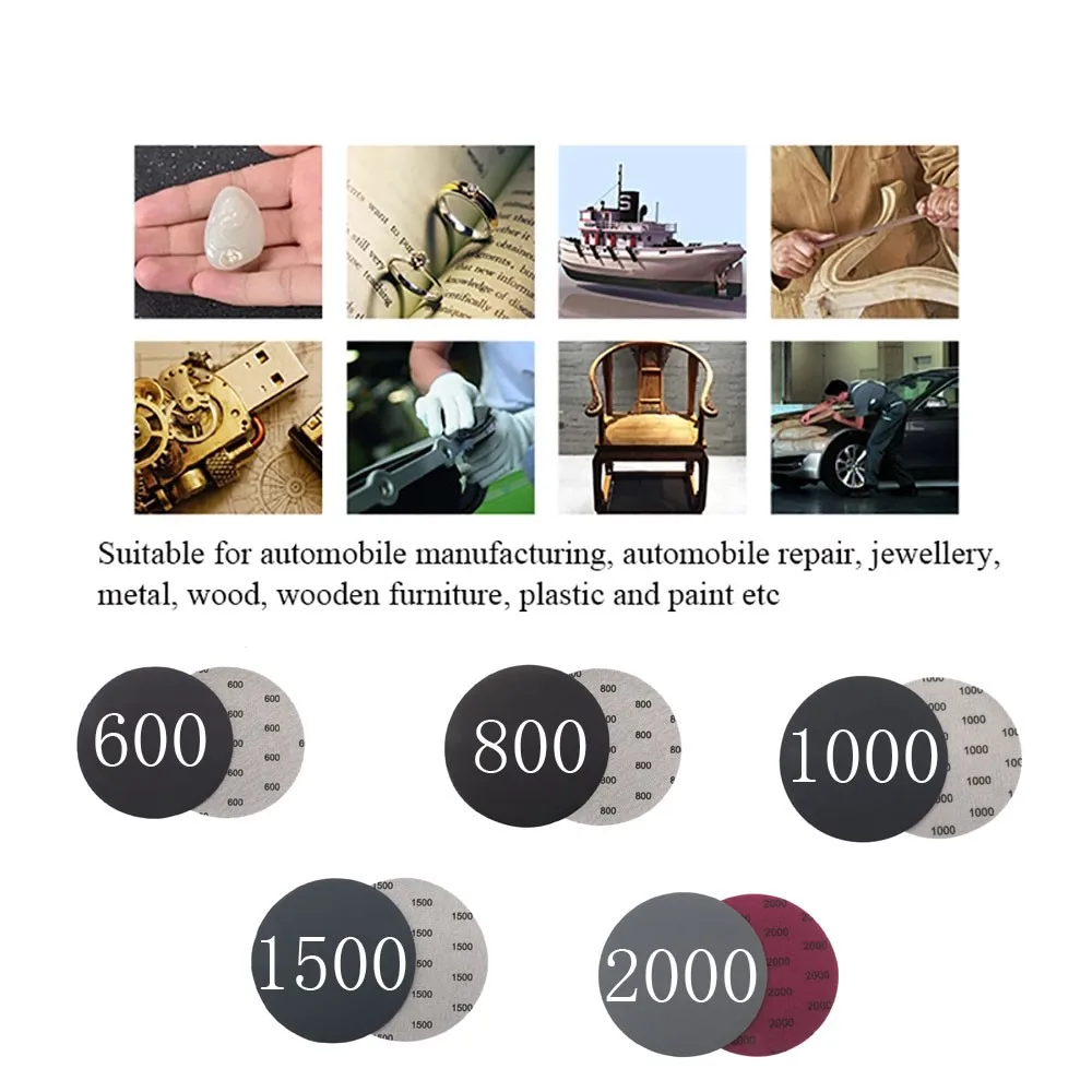 

10 Pcs Sandpaper 6'' 600/800/1000/1500/2000 Grit Wet/Dry Sanding Paper For Metal Polishing Buffing Tool Accessories
