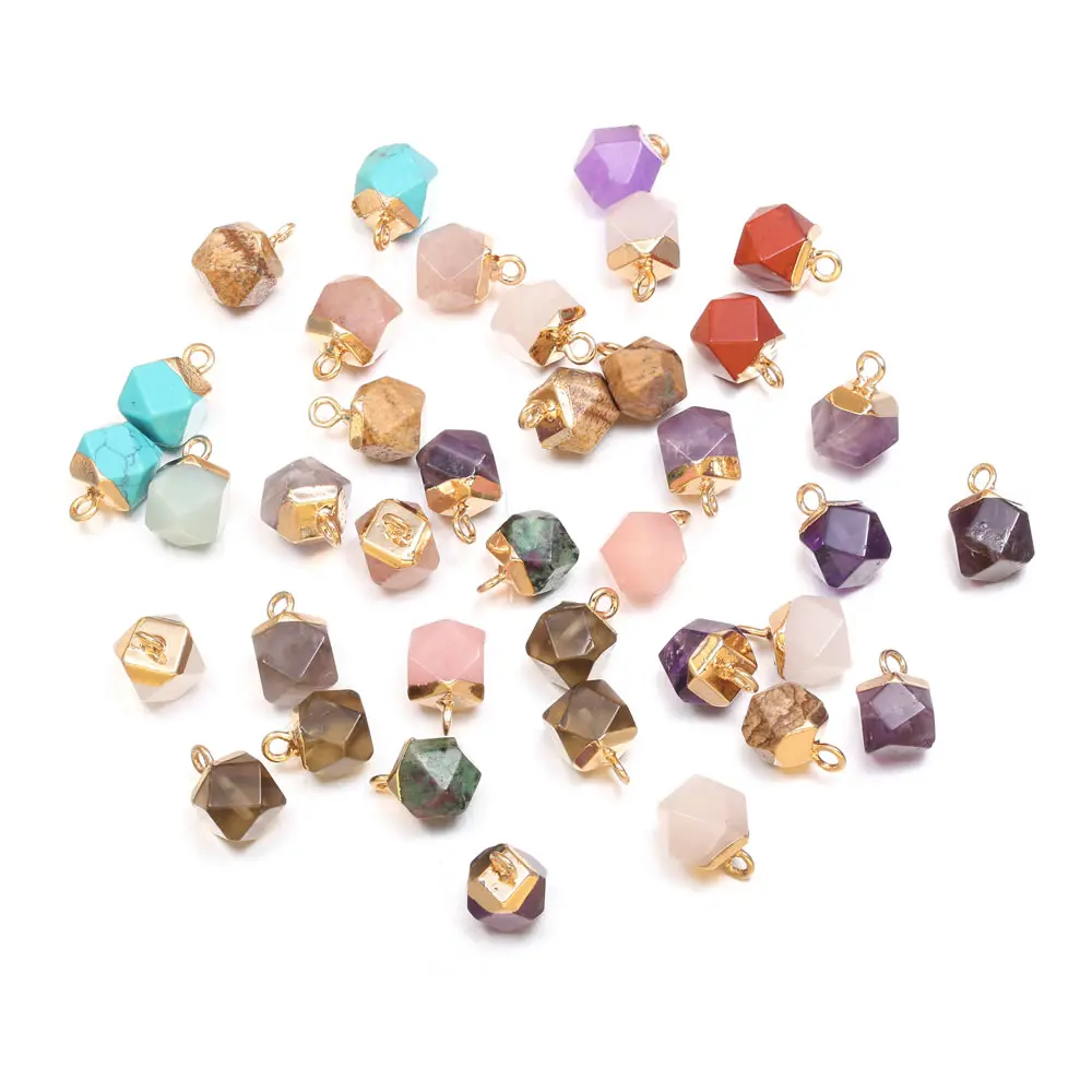 2 шт. подвески из натурального камня цветные в форме кубика ювелирные изделия для