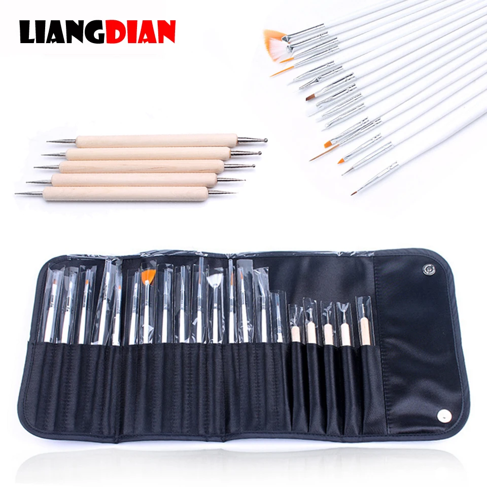 20 шт./комплект набор кистей для маникюра с чехлом|Доттсы| |