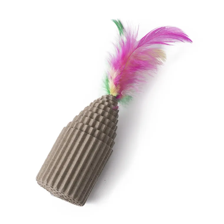 Игрушки для жевания кошек бумажные игрушки котов из гофрированной бумаги с пером