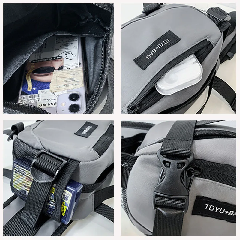 

Street style Fanny pack Handbag Nylon Waist Bag Unisex Crossbody Chest Bags Trend Motion Hip Bag Hip hop Phone Pack Waist Packs