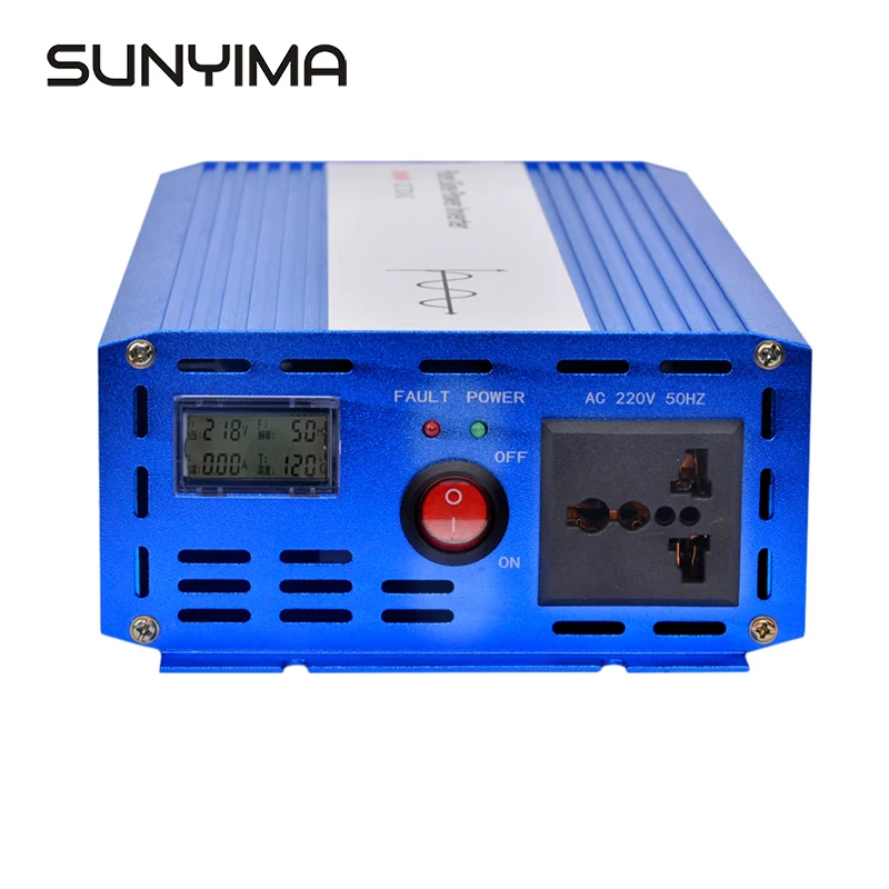 SUNYIMA 1000 Вт Чистая Синусоидальная волна инвертор 12 В 24 в 48 В до ac220в 50 гц жк-дисплей солнечный инвертор для домашнего использования