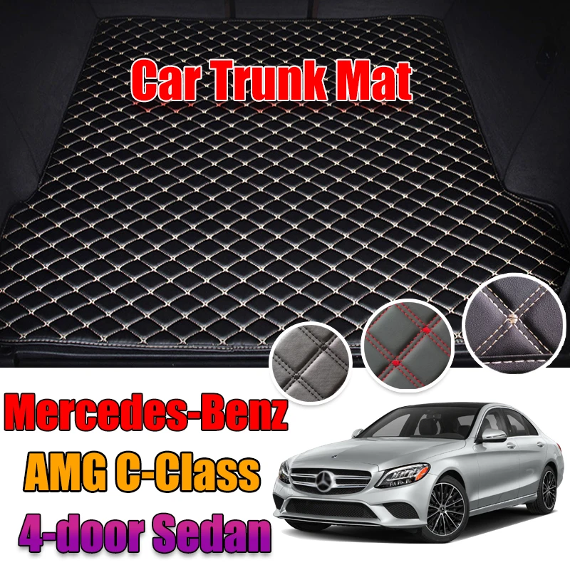 

Изготовленные на заказ кожаные багажнике автомобиля коврики для Mercedes-Benz C Class AMG 4-дверный седан 2015-2019 задний багажник коврик лоток ковер гряз...