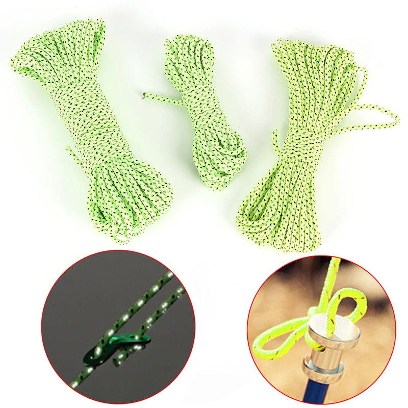 

Multifunction Tent Rope Reflective At Night Tent Accessories Outdoor Camping Hiking 2.5mm Durable Polypropylene Rope 5-20m