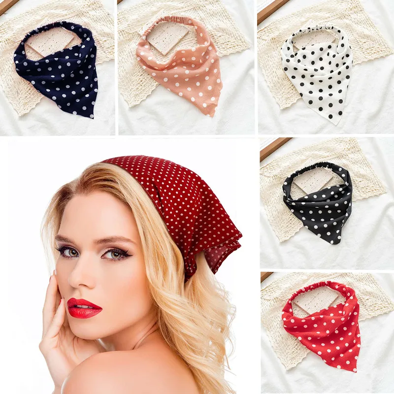 

Vintage Flower Printing Headband Hair Scarf Triangle Bandanas Hairband Elastic Fashion Women Hair Bands Headwear Accessories