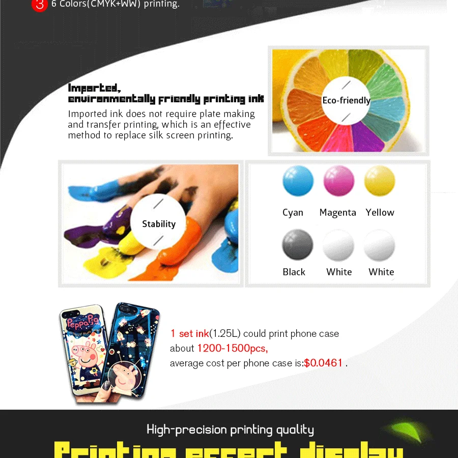 Автоматический многоцветный принтер UV планшетный A3 Размер машина светодиодный