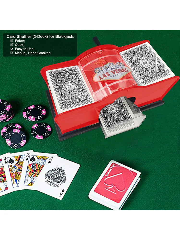 Машинка для покера Blackjack 2 слоя Бесшумная простая в использовании игральная карта