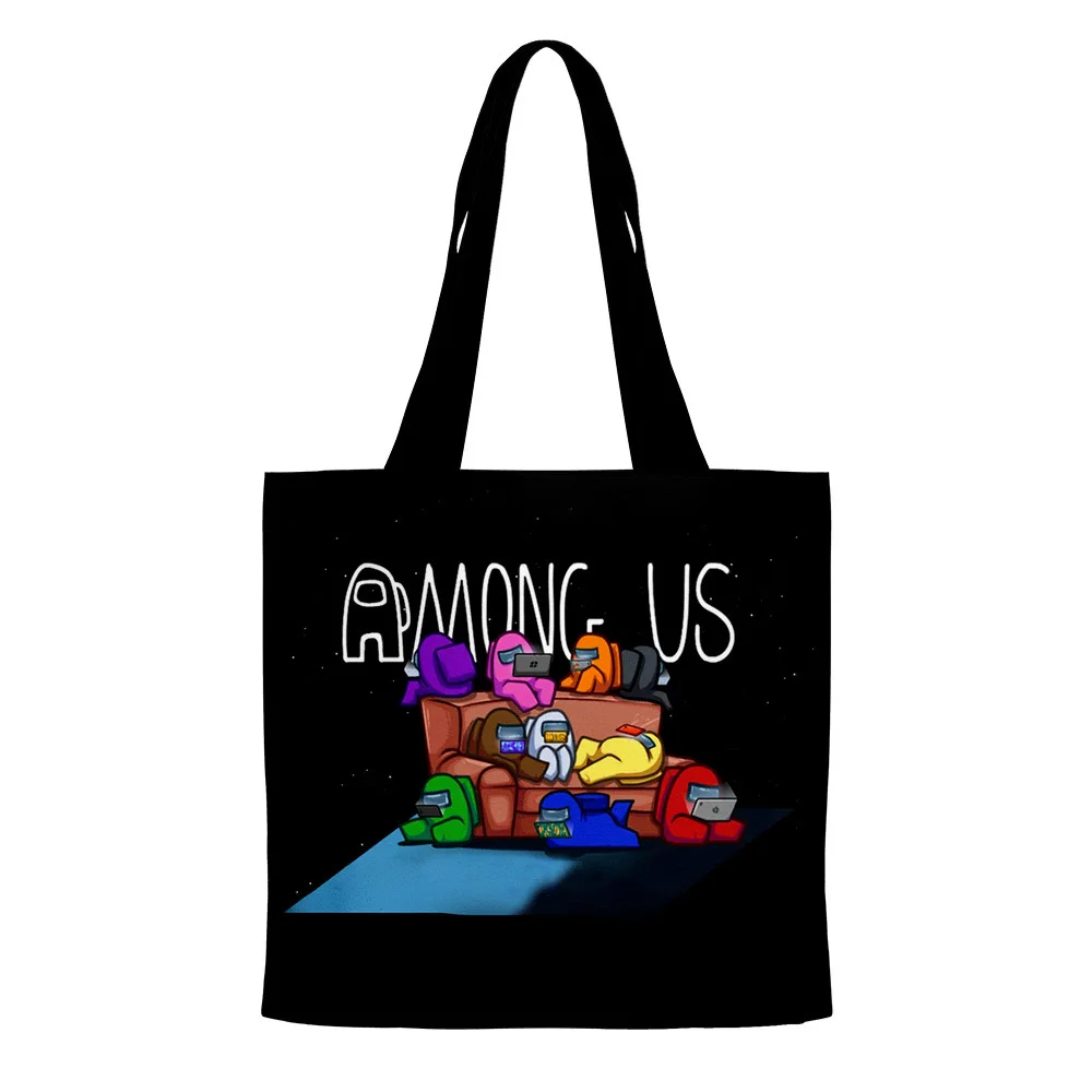 

Weysfor 2020 Hot Game Among US Canvas Shoulder Bag 3D Cartoon Print Daily Shopping Bags Students Books Bag Cotton Handbags Tote