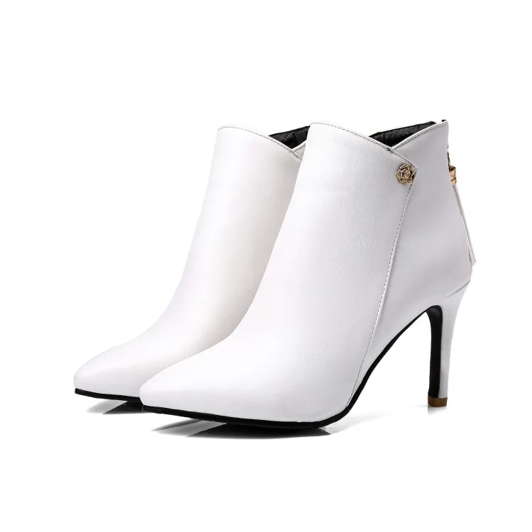 Женские ботинки с металлической отделкой большие размеры 9 10 11 16|Сапоги до колена|