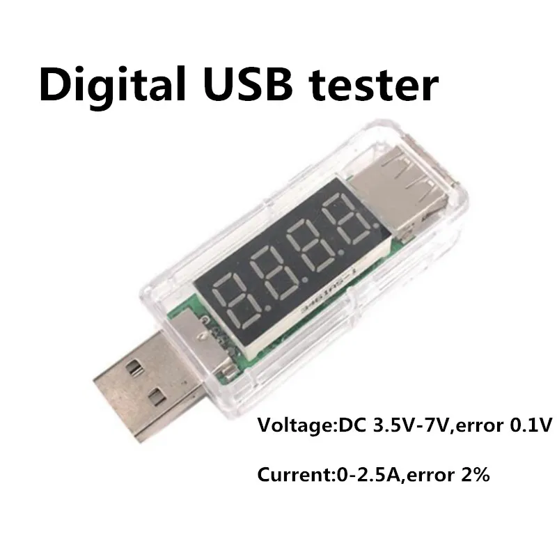 Красный ЖК-дисплей Micro USB зарядное устройство Емкость батареи Напряжение Ток Тестер USB тестер 3-7 в метр детектор для смартфонов мобильный Банк питания - Цвет: Красный