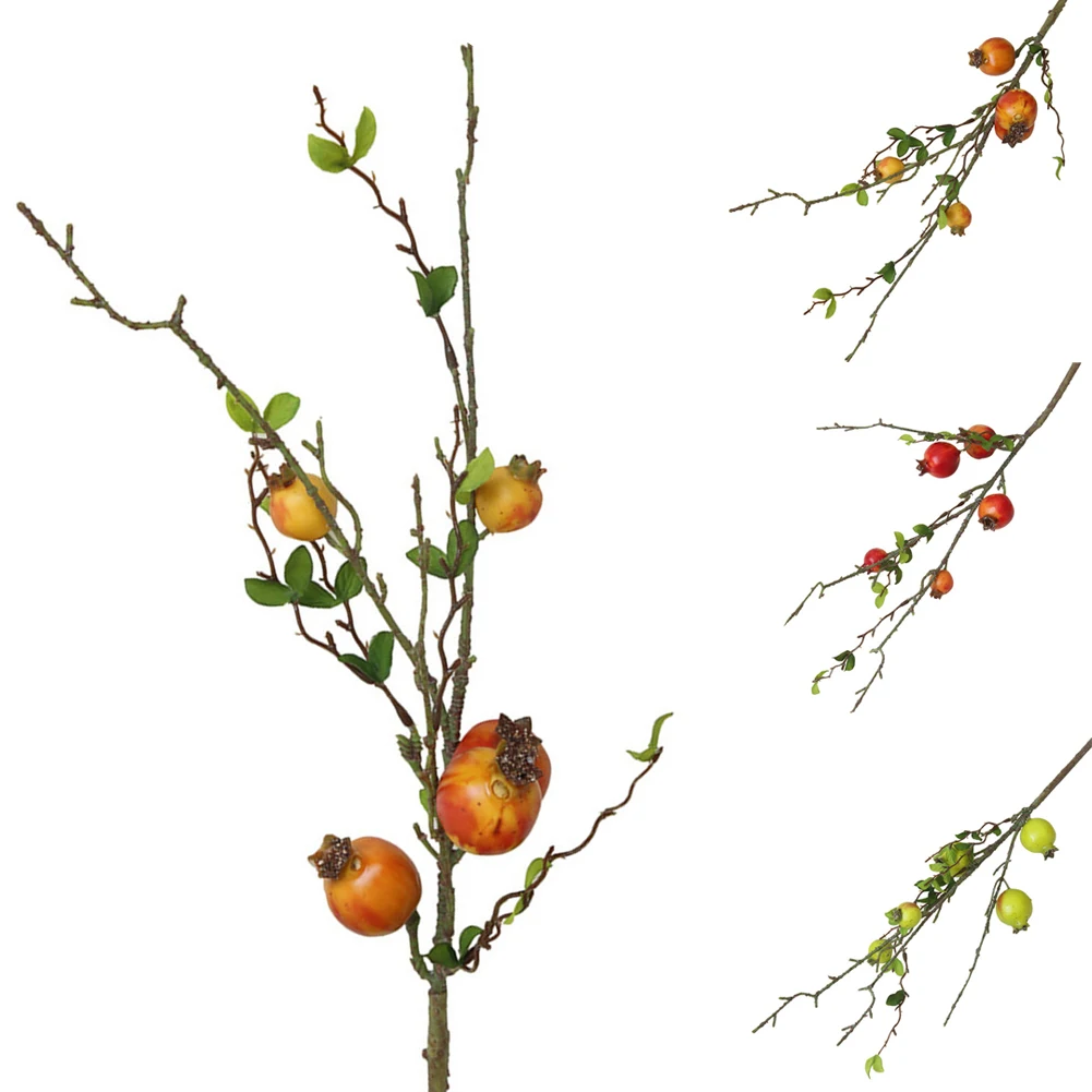 Высокое качество поддельные искусственные розы фрукты граната ягоды букет