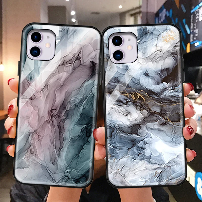 Чехол для телефона iphone 11 12 Pro Max чехол Mini X XR XS 8 7 6 6s plus твердая мраморная задняя