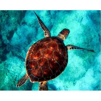 turtle sea swimming animal diy digital painting by numbers modern wall art oil painting holiday gift home decor big size