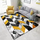 Современный Мраморный геометрический сращивающийся желтый и черный коврик для гостиной прикроватная Подушка по индивидуальному заказу