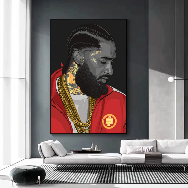 Nipsey Художественная Картина на холсте в стиле хип-хоп | Дом и сад