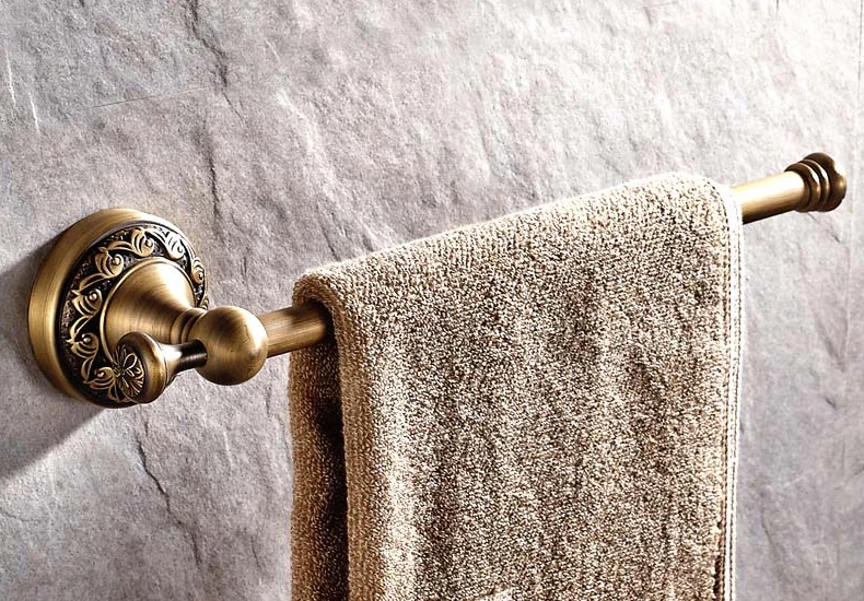 Латунная Европейская стойка для полотенец ванной комнаты 30 см античный короткий