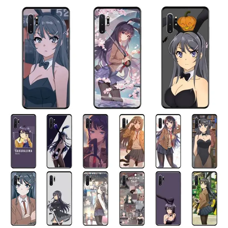 

Anime Mai Sakurajima Phone Case For Samsung Note 7 8 9 20 Note 10 Pro lite 20ultra M20 M10 Case