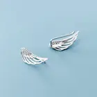 Реальные 925 Стерлинговое Серебро Циркон перо, шпильки, серьги для женщин, модные женские вечерние в стиле 