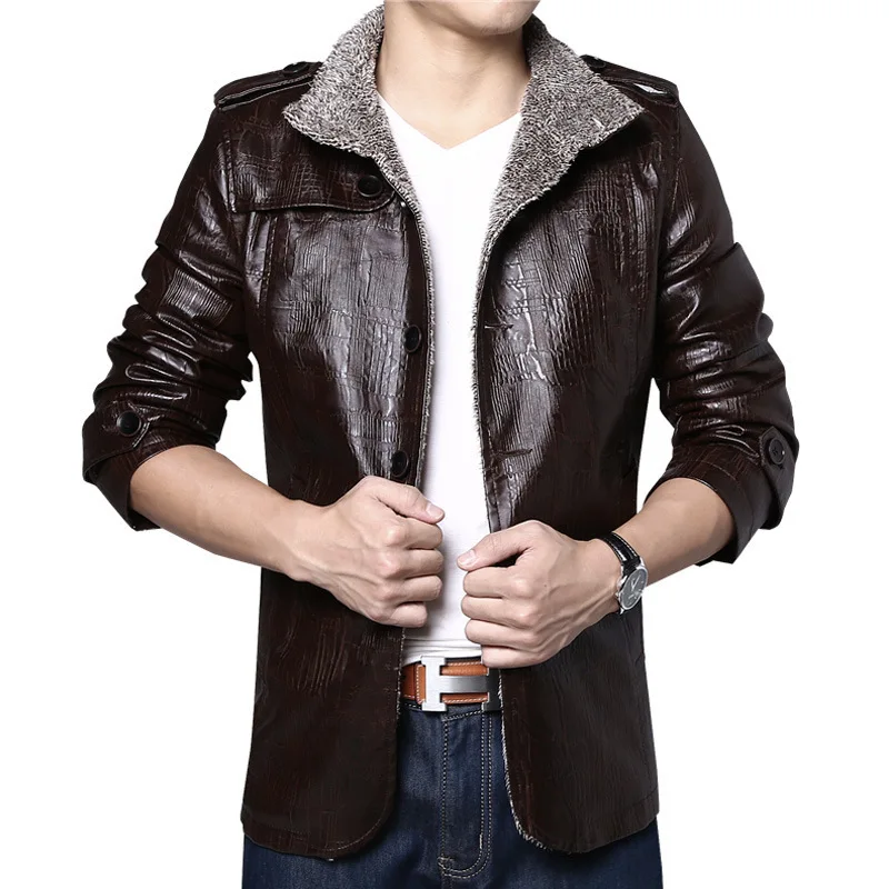 Мужская Зимняя шерстяная куртка модная мужская кожаная шерстяное пальто одежда