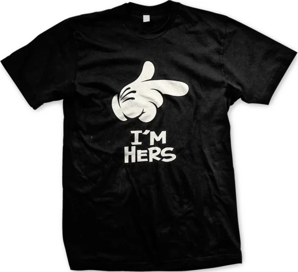 

I'm Hers Cartoon Hand Pointing Relationship Funny Mens T-shirt