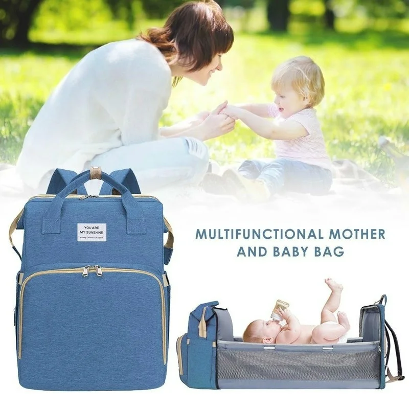 

Waterproof Mummy Bag Portable Folding Crib Multi-function Large-capacity Maternity Bag Baby Out-of-bed Backpack