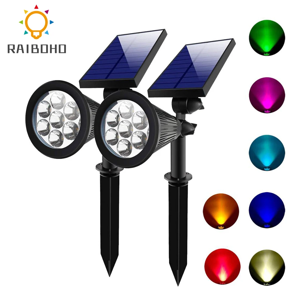 

2 шт./упаковка, водонепроницаемые светодиодные точечные светильники на солнечной батарее