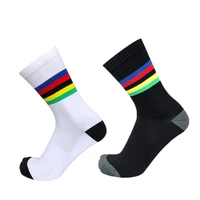 new champion rainbow cycling socks men outdoor sport professional competition bike socks calcetines ciclismo hombre