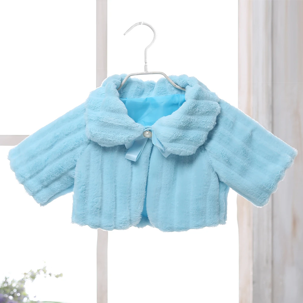Новинка; теплый толстый плюшевый плащ без рукавов с бантом для свадьбы; меховая накидка для подружки невесты; платье для причастия; куртка-болеро с цветочным узором для девочек