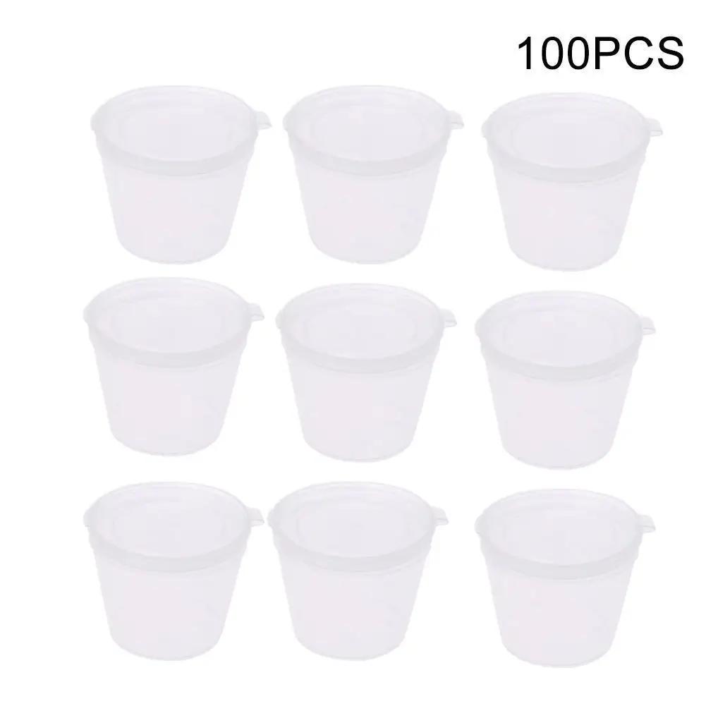 

100 Disposable Sauce Cups Plastic Vinegar Box Spicy Cup Trial Box Box Oil Seasoning Packaging Slime X7C2