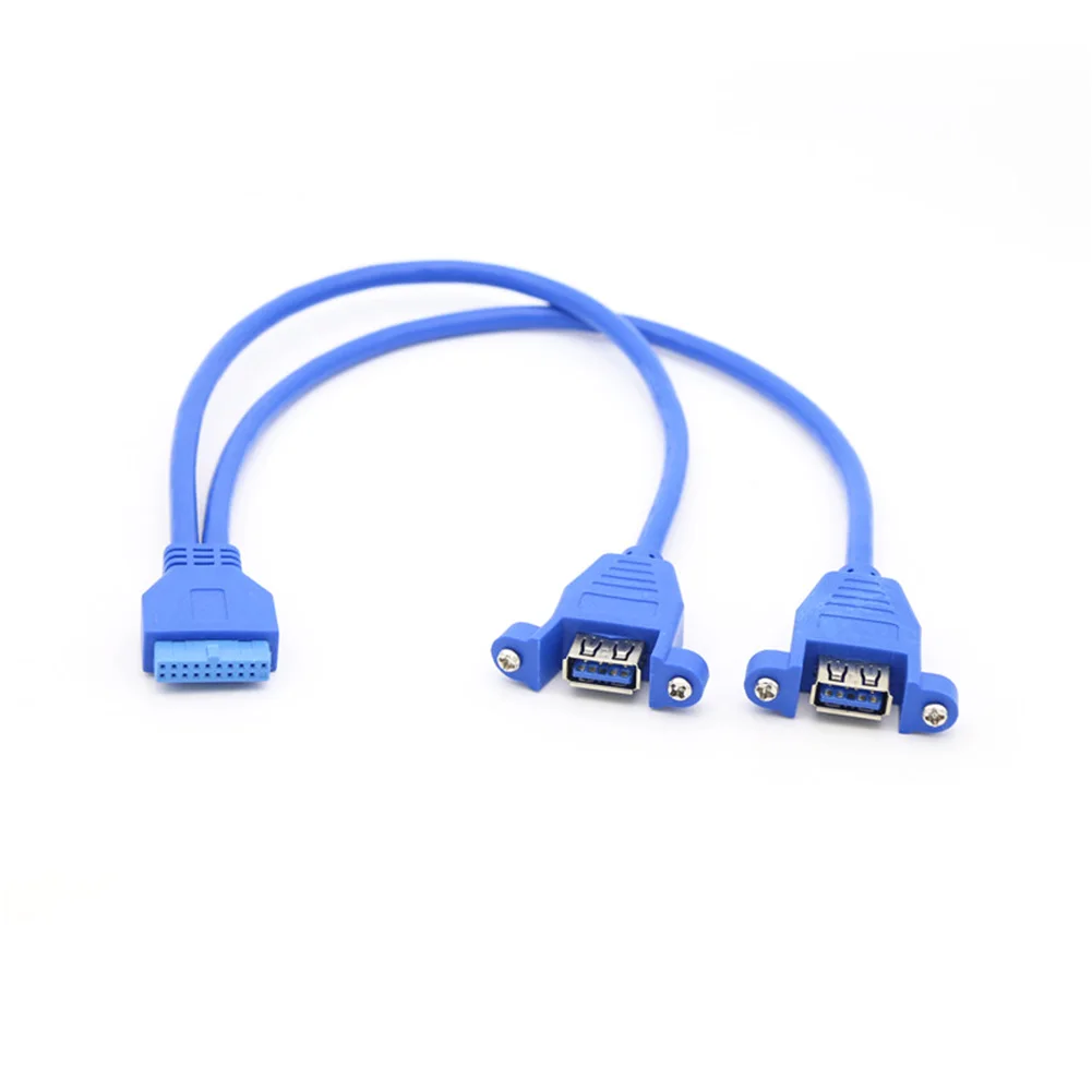 Материнская плата 20Pin USB3.0 гнездо к двойному USB 3 0 A Женский кабель для передачи