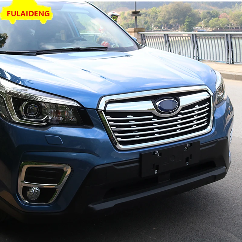6pcs For Subaru Forester 2019-2021 ABS Chrome Car Front Bumper Mesh Grille Cover Trim Styling Accessories | Автомобили и