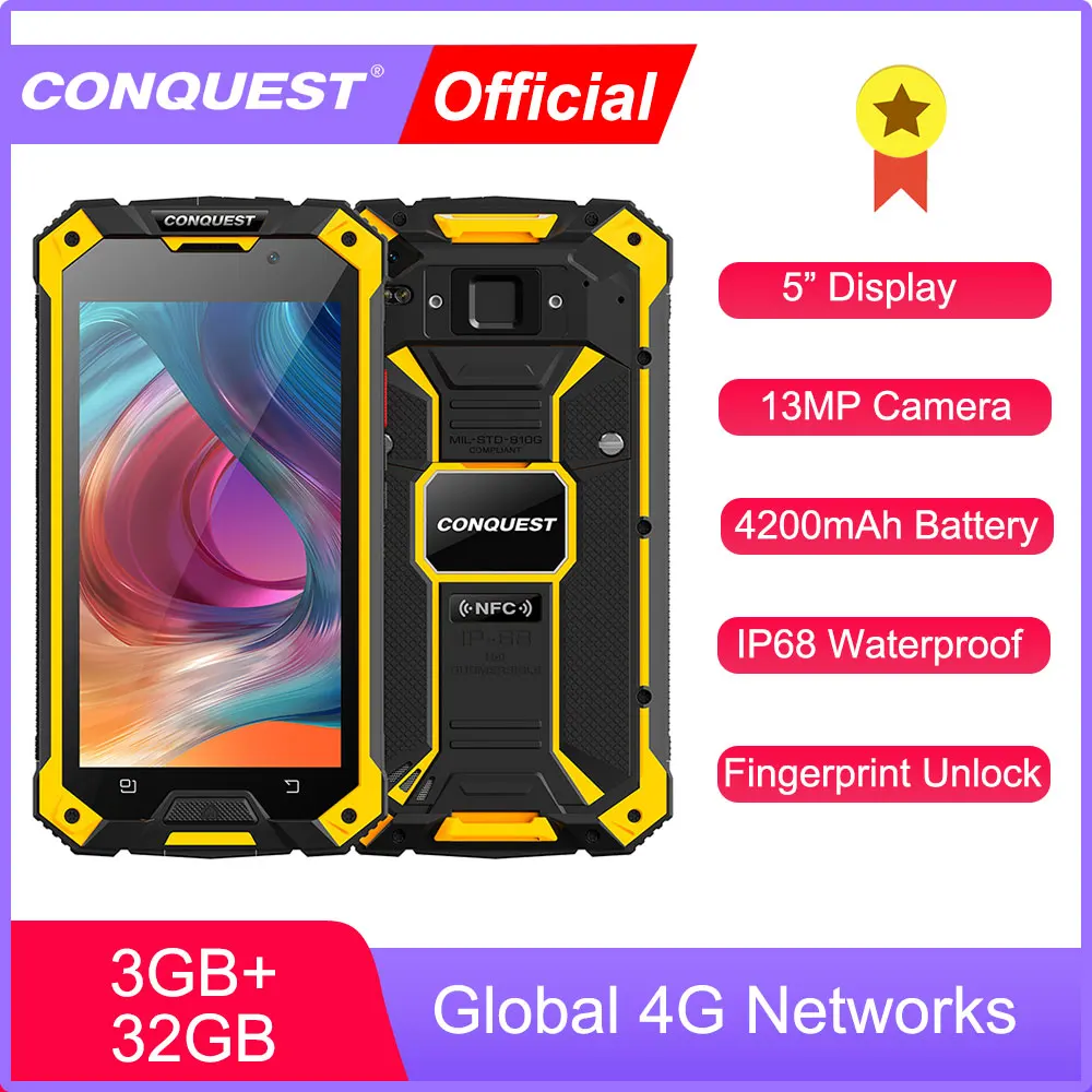 CONQUEST S6 IP68 водонепроницаемый прочный смартфон 3 ГБ 32 Android 6 0 мобильный телефон