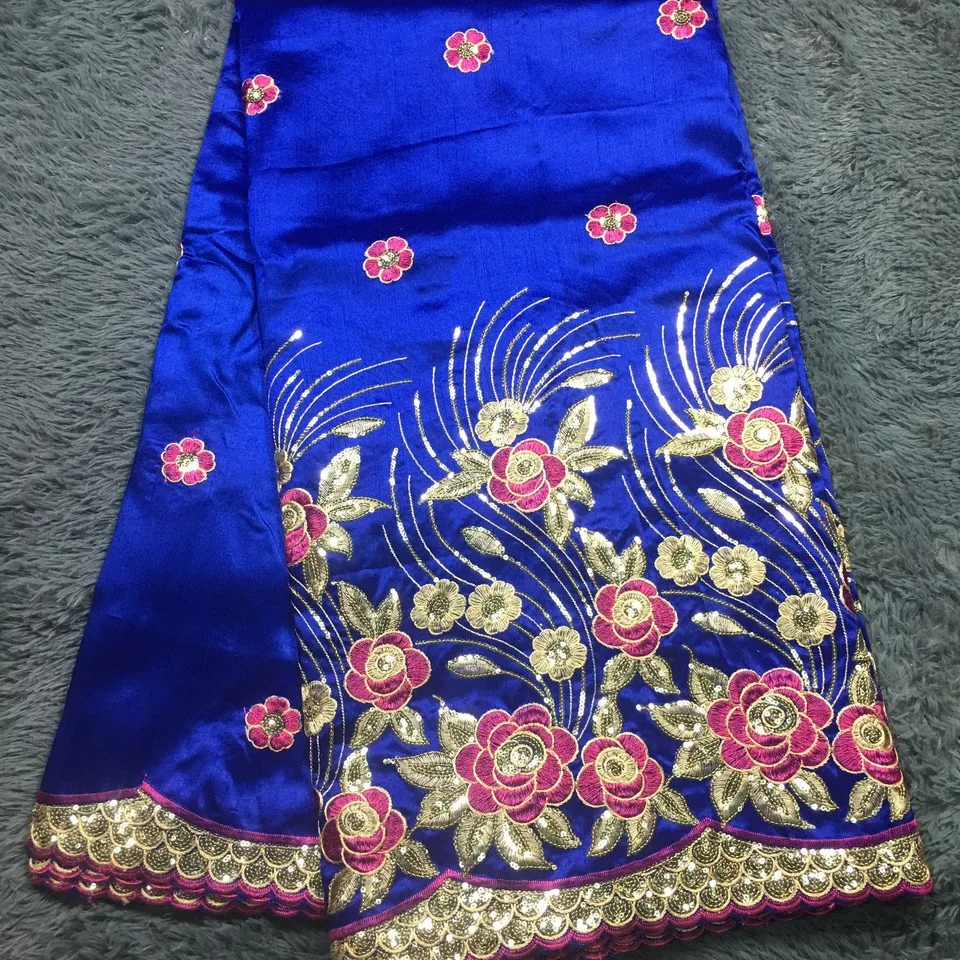 Многоцветная африканская Джордж кружевная ткань с блестками кружева